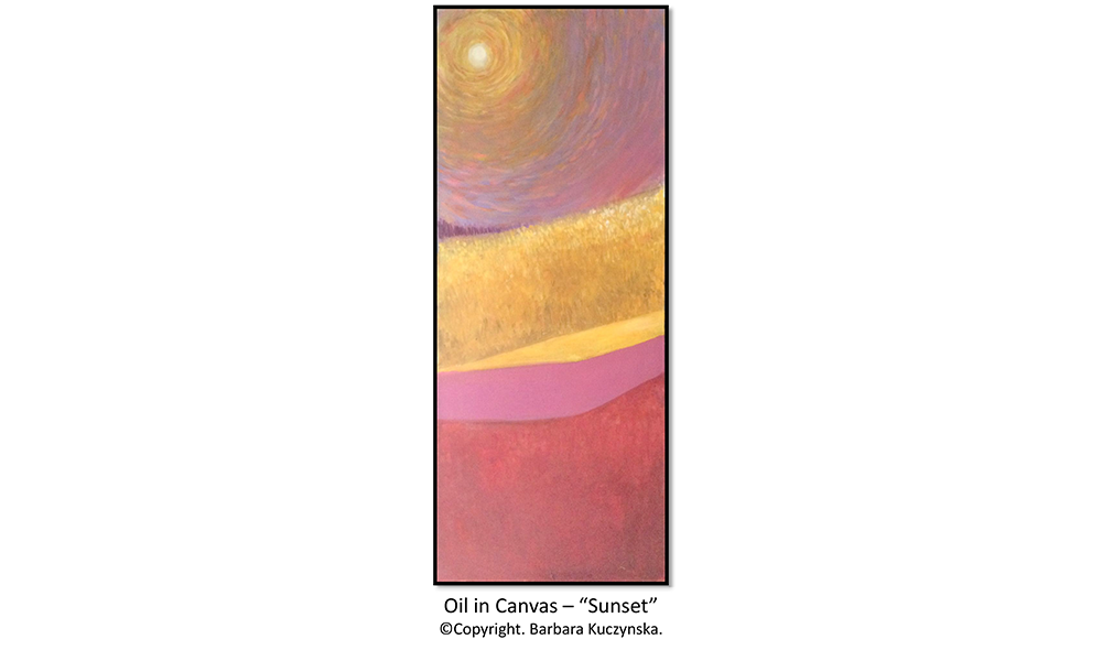 Oil In Canvas – “Sunset”   Copyright. Barbara Kuczynska.