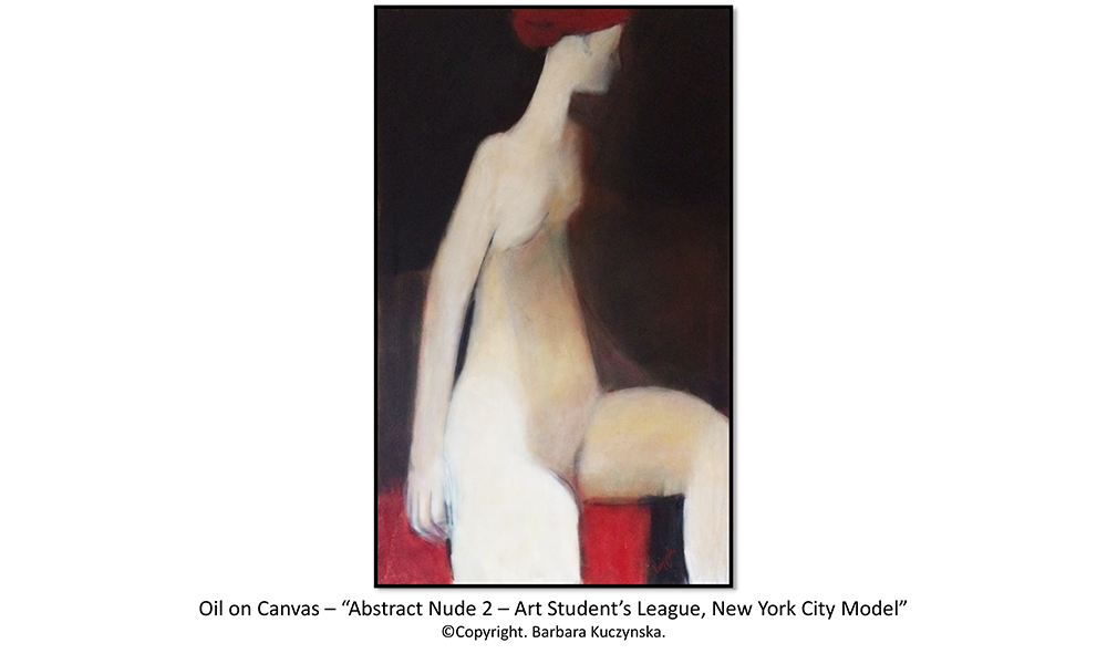 Oil On Canvas – “Abstract Nude 2 – Art Student’s League, New York City Model”   Copyright. Barbara Kuczynska.