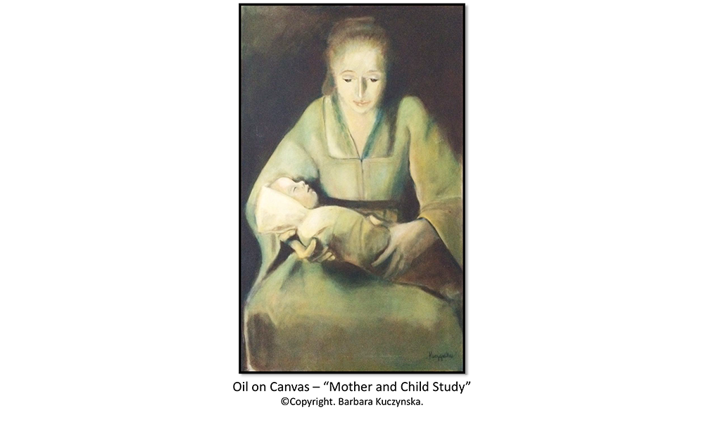 Oil On Canvas – “Mother And Child Study”   Copyright. Barbara Kuczynska.