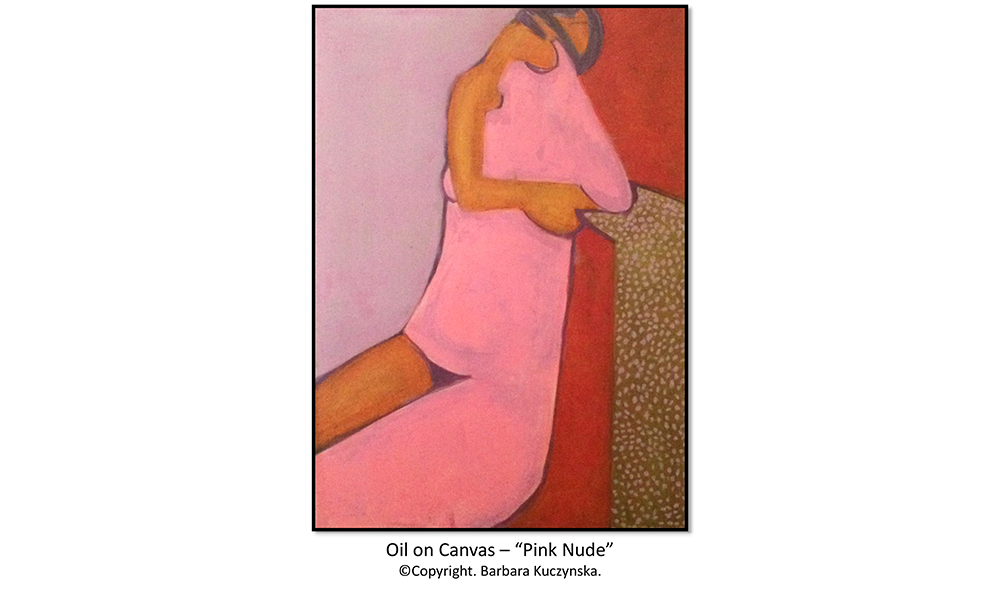 Oil On Canvas – “Pink Nude”  Copyright. Barbara Kuczynska.