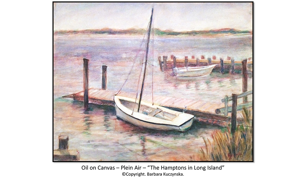 Oil On Canvas – Plein Air – “The Hamptons In Long Island”   Copyright. Barbara Kuczynska.